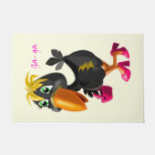 Paillasson Drôle mat avec Oiseau Moderne (Devant)