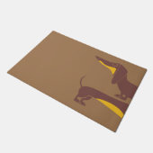 Paillasson Drôle mignon dachshund pour parent chien long (Incliné)