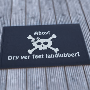 Paillasson Drôle Pirate Skull Landlubber Welcome Doormat