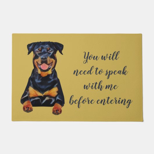 Paillasson Drôle Rottweiler Doormat chien (Devant)
