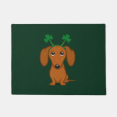 Paillasson Drôle Saint Patrick's Day Chien Dachshund Shamrock (Devant)