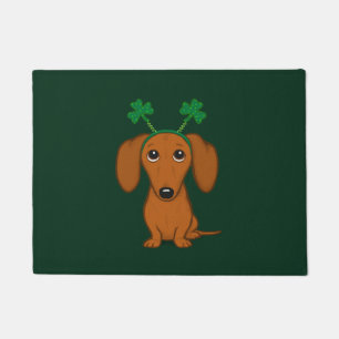 Paillasson Drôle Saint Patrick's Day Chien Dachshund Shamrock