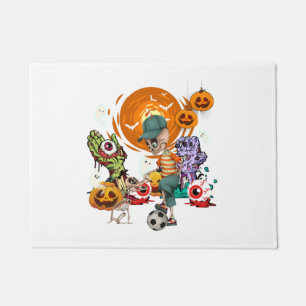 Paillasson Drôle Soccer Squelette Halloween Cadeau Effrayant