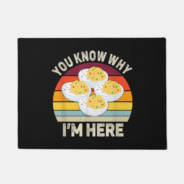 Paillasson Drôle Thanksgiving OEufs Dévilés Vous savez pourqu (Devant)