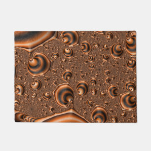 Paillasson Drôle Trippy Spiraling Orange Black Fractal Art