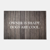 Paillasson Drôles de chiens en bois rustique sont cool (Devant)