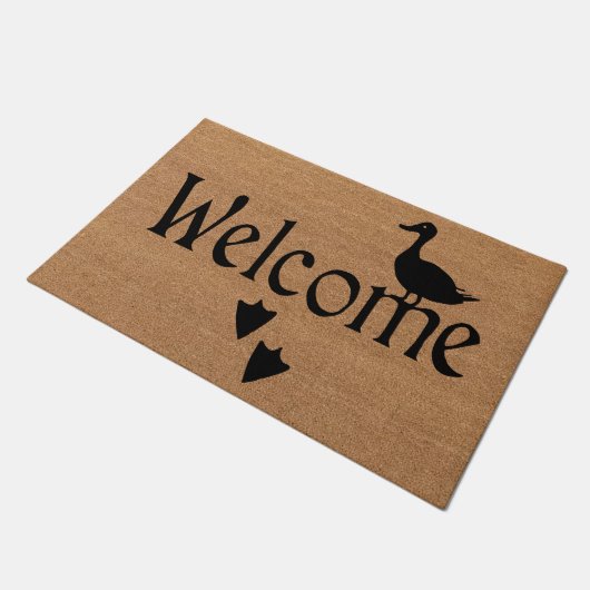 Paillasson Duck Welcome Doormat, Drôle Duck Lover Cadeau (Incliné)