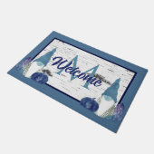 Paillasson Dusty Blue Citrouille Gnomes Aspen Rustic Doormat (Incliné)