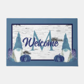 Paillasson Dusty Blue Citrouille Gnomes Aspen Rustic Doormat (Devant)