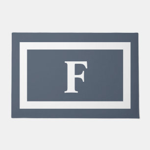 Paillasson Dusty Blue Moderne Famille Monogramme extérieur