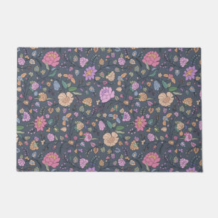 Paillasson Dusty rose violet beige Whimsical Coloré Floral