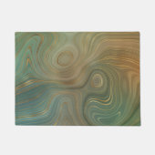 Paillasson Earthy Olive Strata | Agate d'encre verte et dorée (Devant)