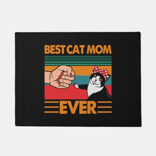 Paillasson Écharpe Meilleure Maman de Chat (Devant)