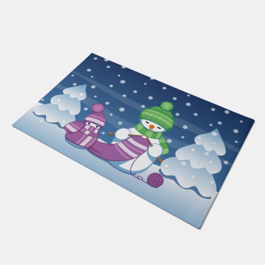 Paillasson Écharpe Tricot Snowman (Incliné)