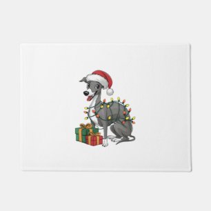 Paillasson Éclairage de Noël Chapeau italien Greyhound Chien