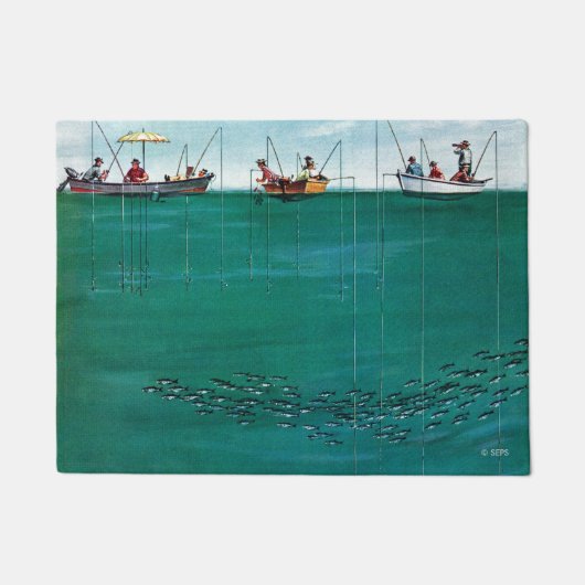 Paillasson École de poissons parmi les lignes par Thornton Ut (Devant)