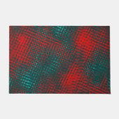 Paillasson Écrans croquants rouges sur cyan rouge (Devant)