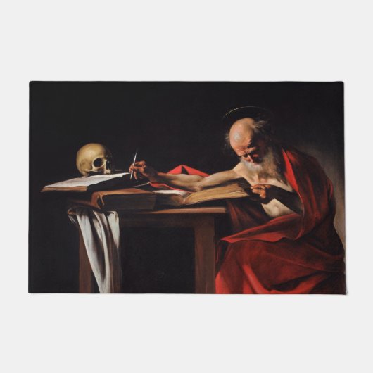 Paillasson Écriture de Saint Jérôme (par Caravaggio) (Devant)
