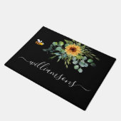 Paillasson Écriture du nom de l'abeille du tournesol noir (Incliné)