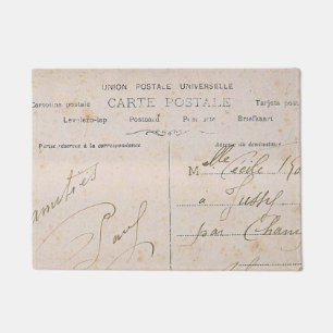 Paillasson Écriture française vintage élégante de cartes