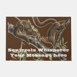 Paillasson Écureuil à ventre orange personnalisé