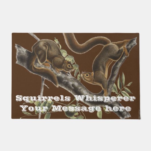 Paillasson Écureuil à ventre orange personnalisé (Devant)