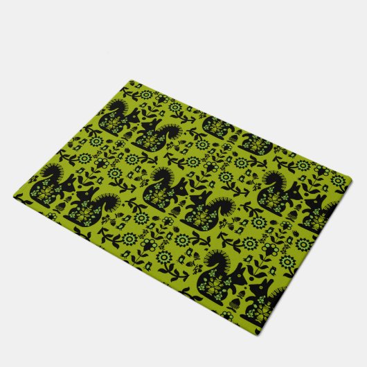 Paillasson Écureuil Nordic Scandinave Folk Art (Incliné)