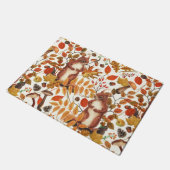 Paillasson Écureuils d'automne et flore automnale sur le blan (Incliné)