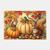 Paillasson Écureuils et Citrouilles en Scène d'automne (Devant)