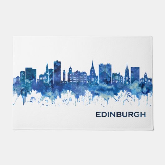 Paillasson Edinburgh Scotland Skyline Blue (Devant)