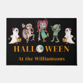 Paillasson Éffrayant noir Halloween moderne (Devant)