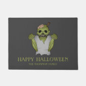 Paillasson Effrayant Zombie Happy Halloween & Personnalisé No (Devant)