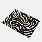 Paillasson Elégant Black Gold Zebra Poster de animal blanc (Incliné)