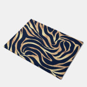 Paillasson Elégant bleu marine Gold Zebra Imprimer (Incliné)
