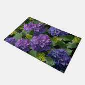 Paillasson Elégant bleu violet magenta vert hydrangée florale (Incliné)