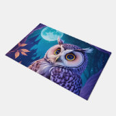 Paillasson Élégant bleu violet magique Chouette comique AI Ar (Incliné)