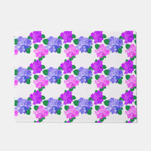 Paillasson Elégant Bouquet Hydrangea Rose Purple Fleurs