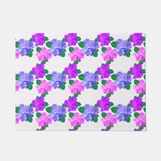 Paillasson Elégant Bouquet Hydrangea Rose Purple Fleurs (Devant)