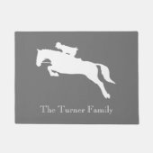 Paillasson Élégant cavalier équestre gris (Devant)