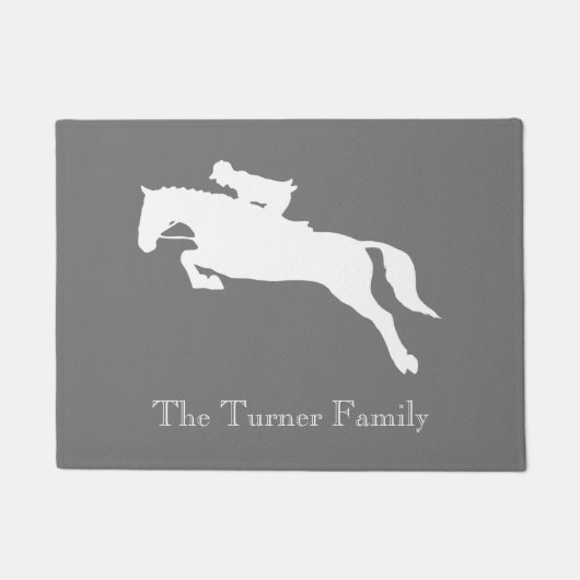 Paillasson Élégant cavalier équestre gris (Devant)