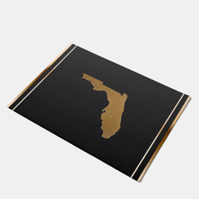 Paillasson Elegant Chic Gold & Black Florida State Map (Incliné)