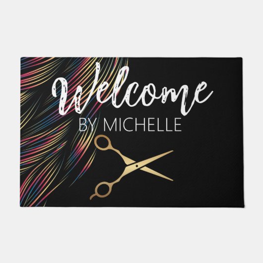 Paillasson Elégant coiffeur Salon Nom Porte (Devant)