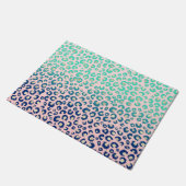 Paillasson Élégant empreinte de léopard or bleu Mint Gradient (Incliné)