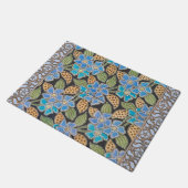 Paillasson Élégant Fleur Bleu Périwinkle Floral Classic (Incliné)