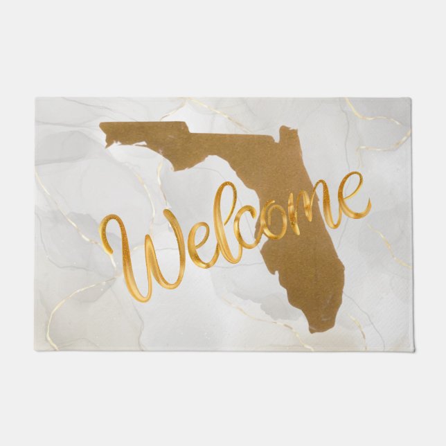 Paillasson Elegant Gold Florida State Map Welcome (Devant)