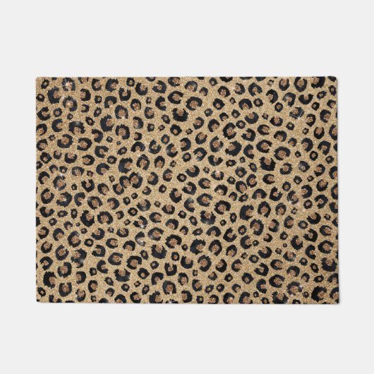 Paillasson Elegant Gold Glitter Black Leopard (Devant)