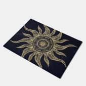 Paillasson Elégant Gold Sun Mandala Blue Nebula Design (Incliné)
