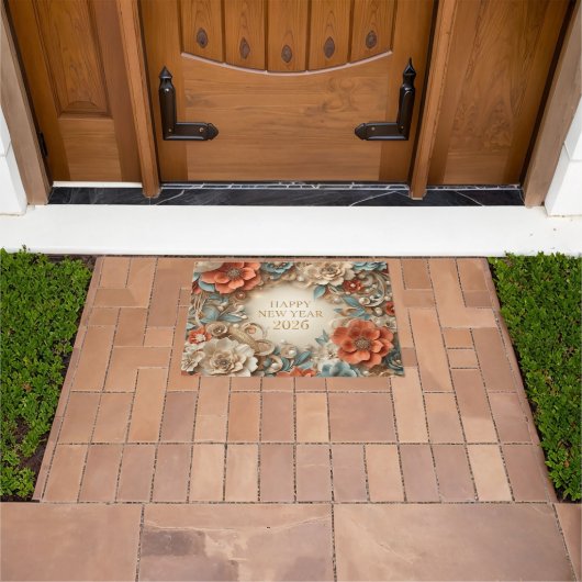 Paillasson elegant happy new year 2026 welcome mat (De plein air)