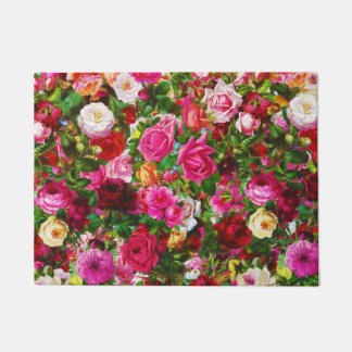 Paillasson Élégant jardin fleuri Vintage Rose