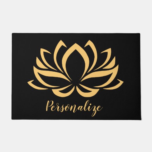 Paillasson Elégant Lotus or Fleur Zen Yoga Monogramme  (Devant)
